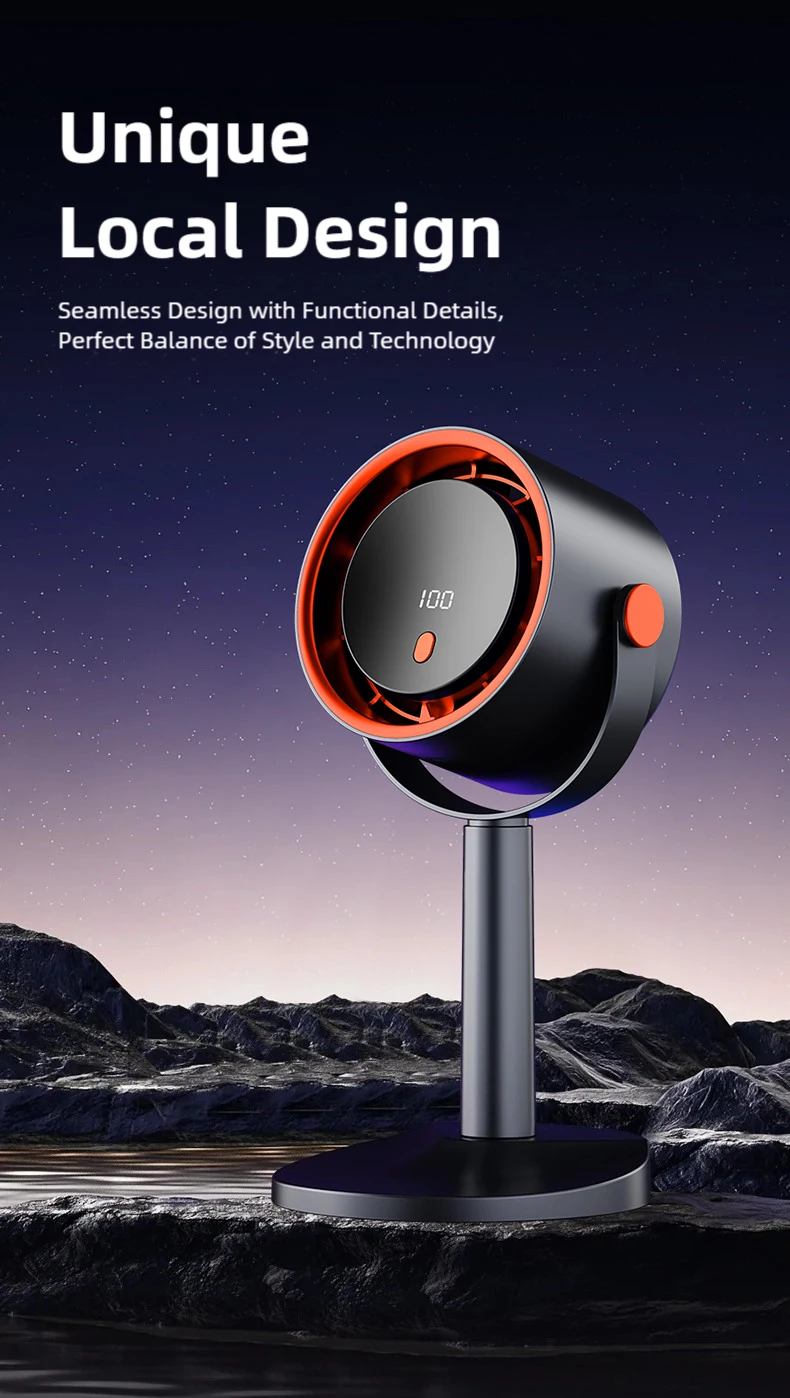 Ventilador El&eacute;ctrico de Turbina Sin Aspas TINSOL, Ventilador Port&aacute;til para Campamento al Aire Libre, con Funci&oacute;n de Temporizador, Apto para Uso en Oficina y Hogar