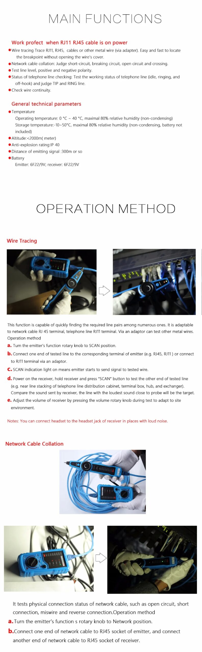 BSIDE FWT11 alta calidad RJ11 RJ45 Cat5 Cat6 rastreador de cables telefónicos tóner Ethernet LAN Cable de red probador buscador de línea BSIDE FWT11 alta calidad RJ11 RJ45 Cat5 Cat6 rastreador de cables telefónicos tóner Ethernet LAN Cable de red probador buscador de línea