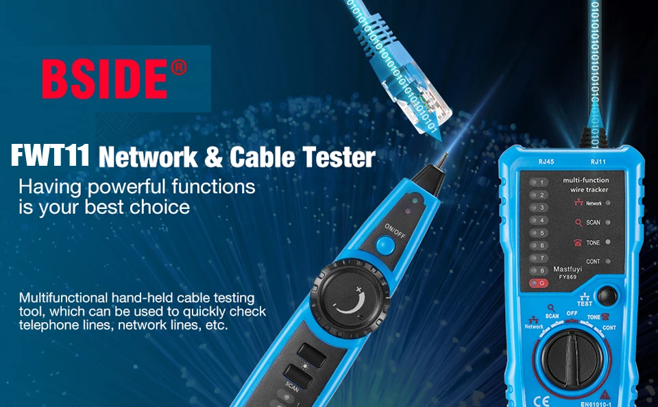 BSIDE FWT11 alta calidad RJ11 RJ45 Cat5 Cat6 rastreador de cables telefónicos tóner Ethernet LAN Cable de red probador buscador de línea BSIDE FWT11 alta calidad RJ11 RJ45 Cat5 Cat6 rastreador de cables telefónicos tóner Ethernet LAN Cable de red probador buscador de línea