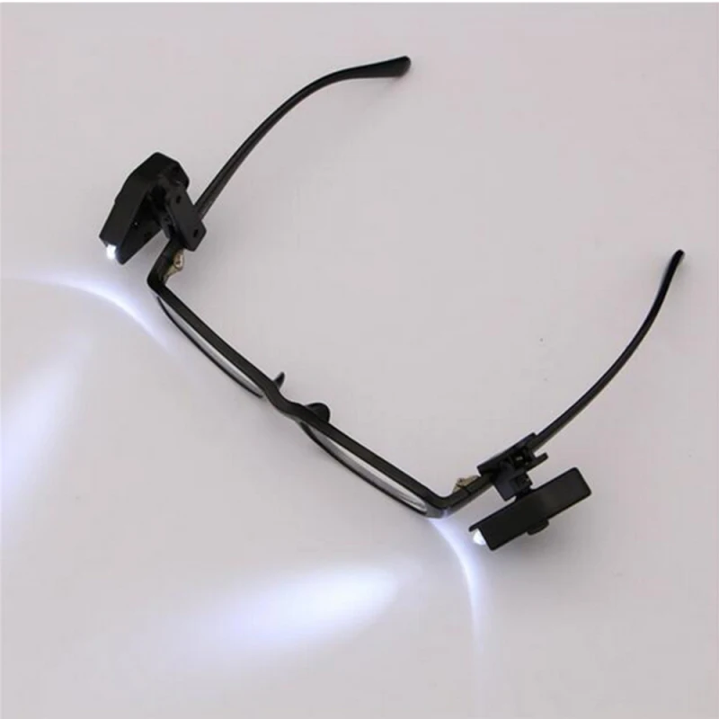 Minilinterna ajustable Universal para gafas, l&aacute;mpara de lectura port&aacute;til con Clip para gafas, luz de lectura Flexible, 1 par