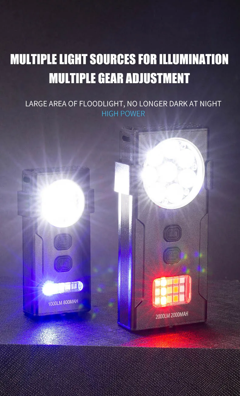 Linterna LED recargable, llavero EDC port&aacute;til, linternas impermeables para exteriores, 10 modos de iluminaci&oacute;n, luz de trabajo superbrillante con Magn