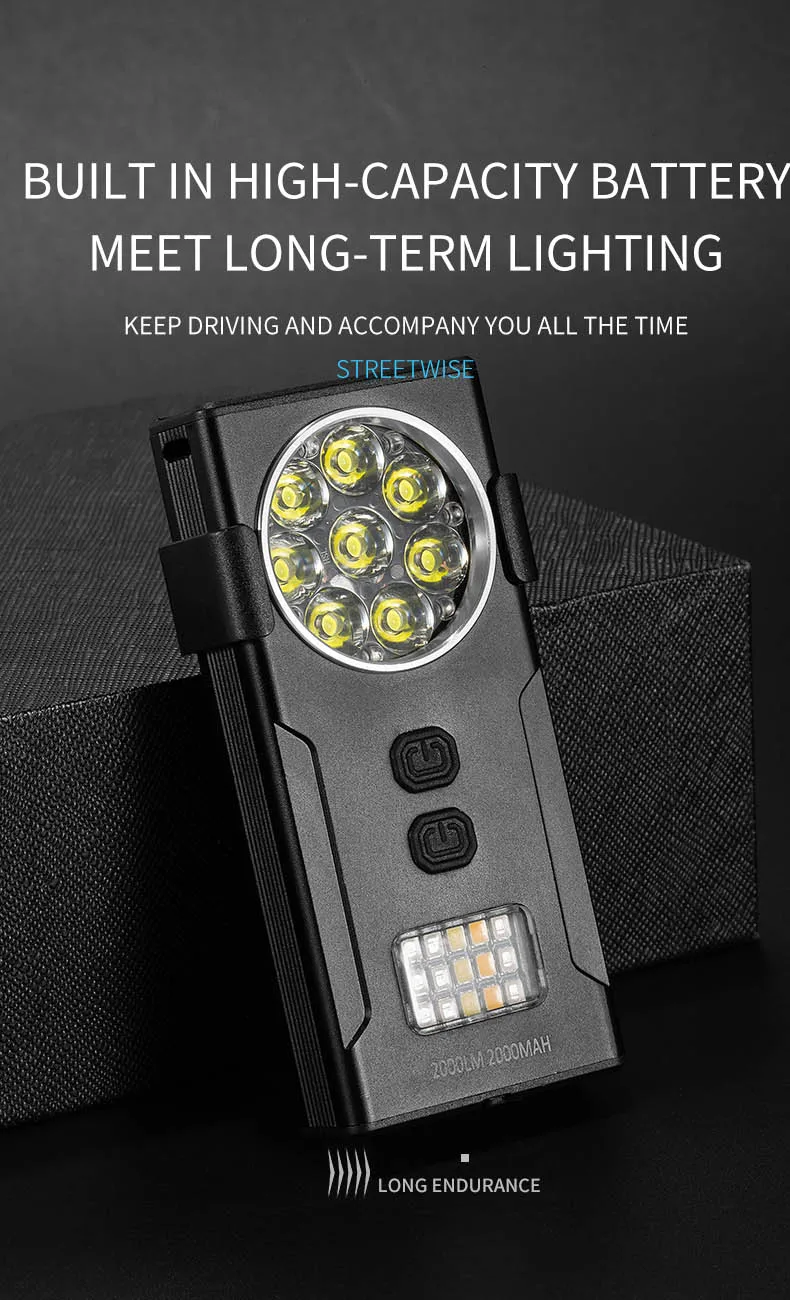 Linterna LED recargable, llavero EDC port&aacute;til, linternas impermeables para exteriores, 10 modos de iluminaci&oacute;n, luz de trabajo superbrillante con Magn