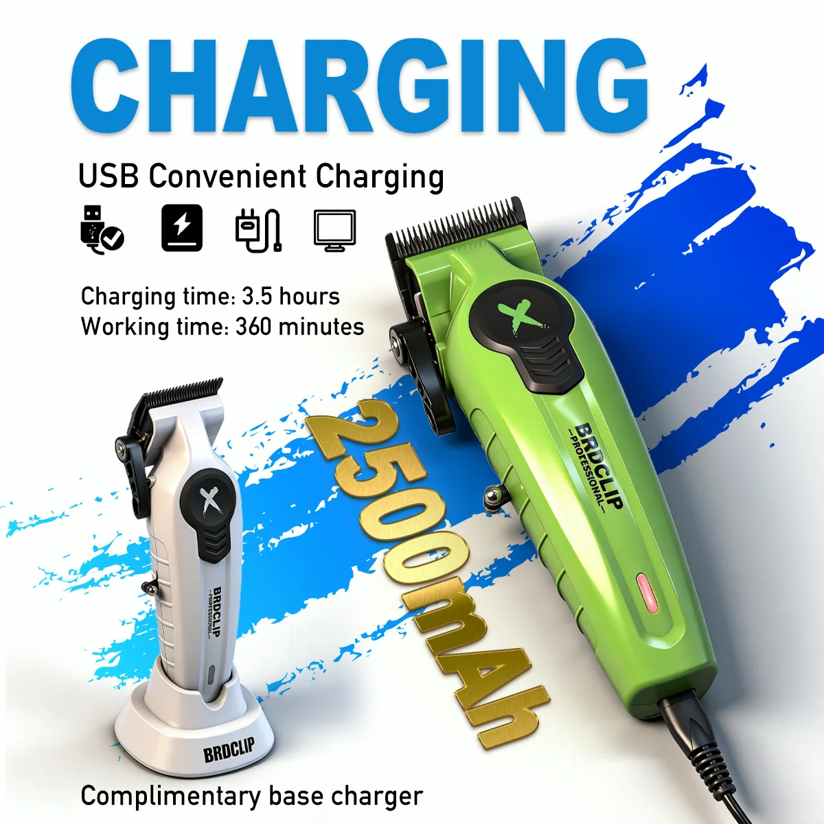 Nueva M&aacute;quina Profesional BRDCLIP FA1C FA1T 609 7500RPM para Barbero, Cortapelos El&eacute;ctrico, Afeitadora y Recortadora de Pelo con Base de Cuchilla DLC
