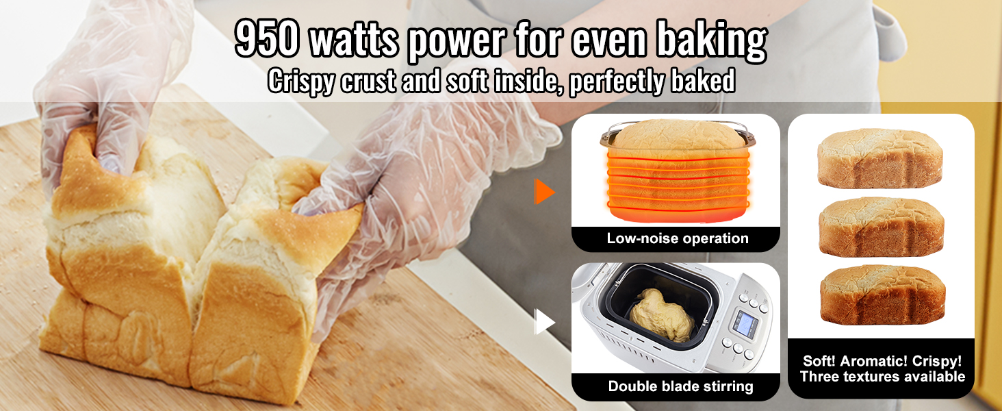 SucceBuy-máquina para hacer pan de 2/3 LB, máquina para masa 15 en 1, sartén de cerámica antiadherente, máquina automática para hacer pan con ajuste sin gluten SucceBuy-máquina para hacer pan de 2/3 LB, máquina para masa 15 en 1, sartén de cerámica antiadherente, máquina automática para hacer pan con ajuste sin gluten