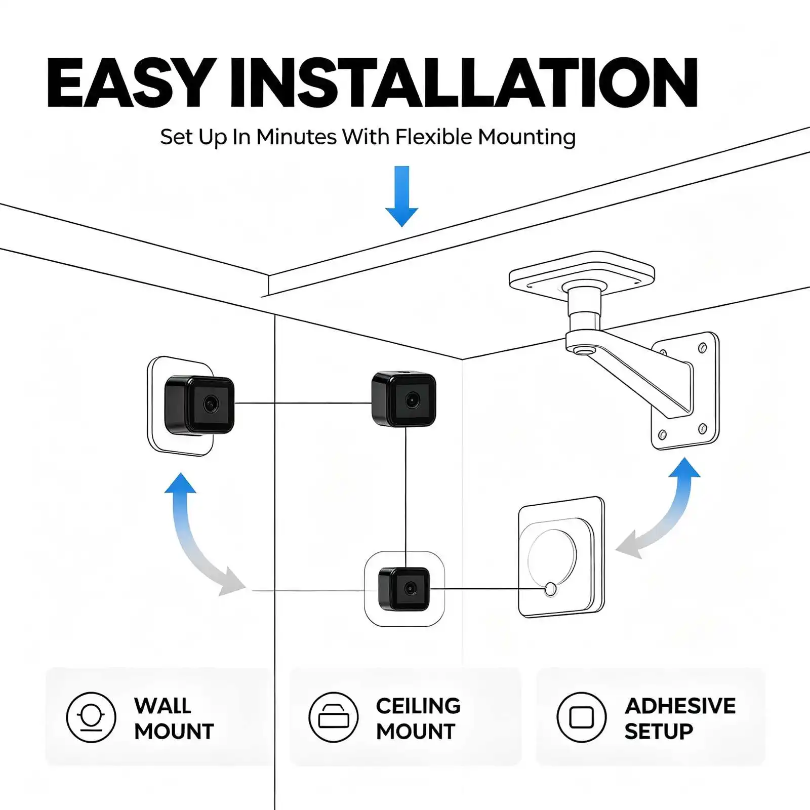 C&aacute;mara de vigilancia port&aacute;til cuadrada A10 Ultra Mini para el hogar, 4K Ultra HD, inal&aacute;mbrica, con visi&oacute;n nocturna por infrarrojos, detecci&oacute;n de movimiento, grabaci&oacute;n en bucle, visualizaci&oacute;n remota y