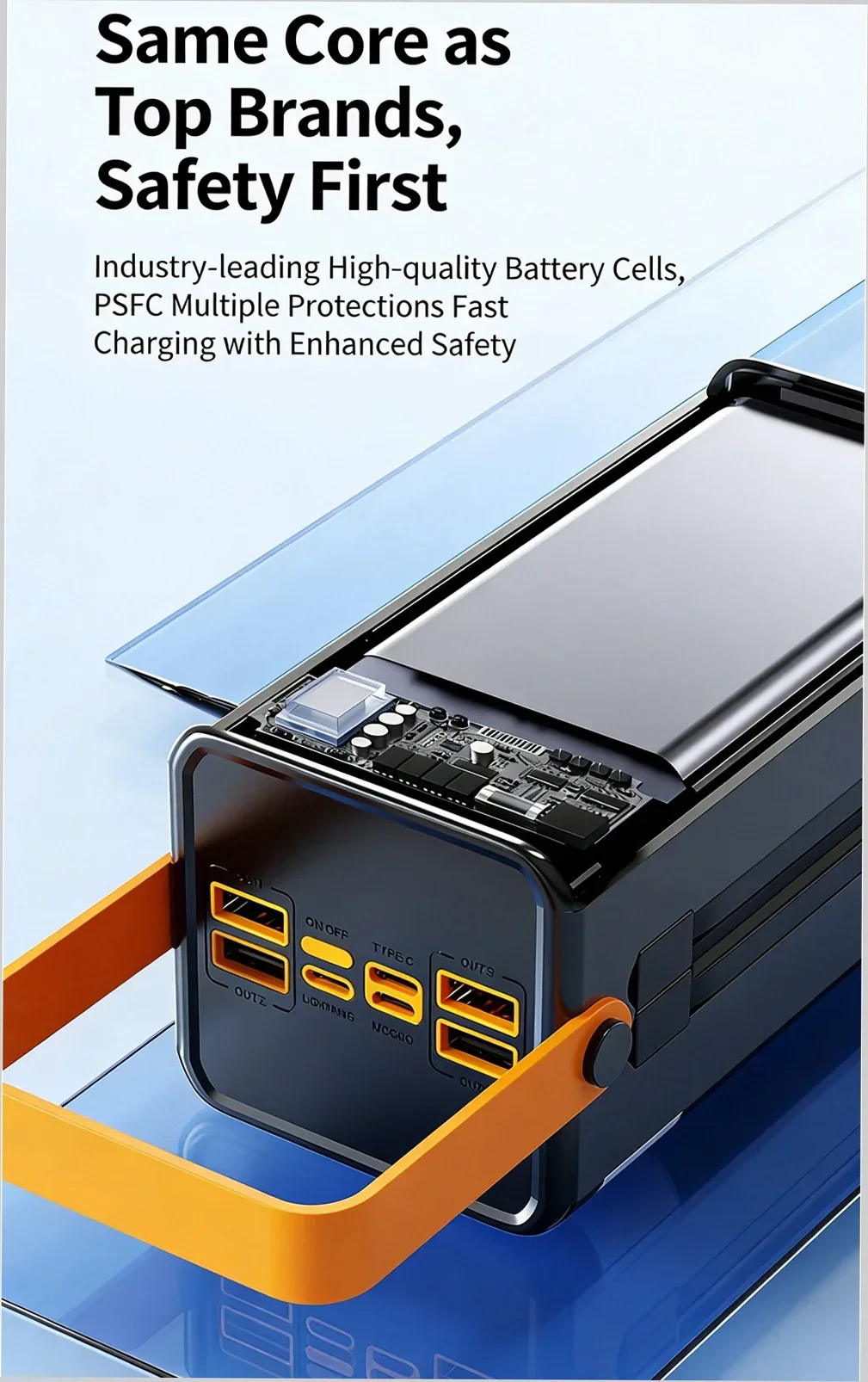 Bater&iacute;a Externa de Carga R&aacute;pida de 120W y 100000mAh, Gran Capacidad, Fuente de Energ&iacute;a M&oacute;vil para Exteriores, Bater&iacute;a de Respaldo para Campamento al Aire Libre