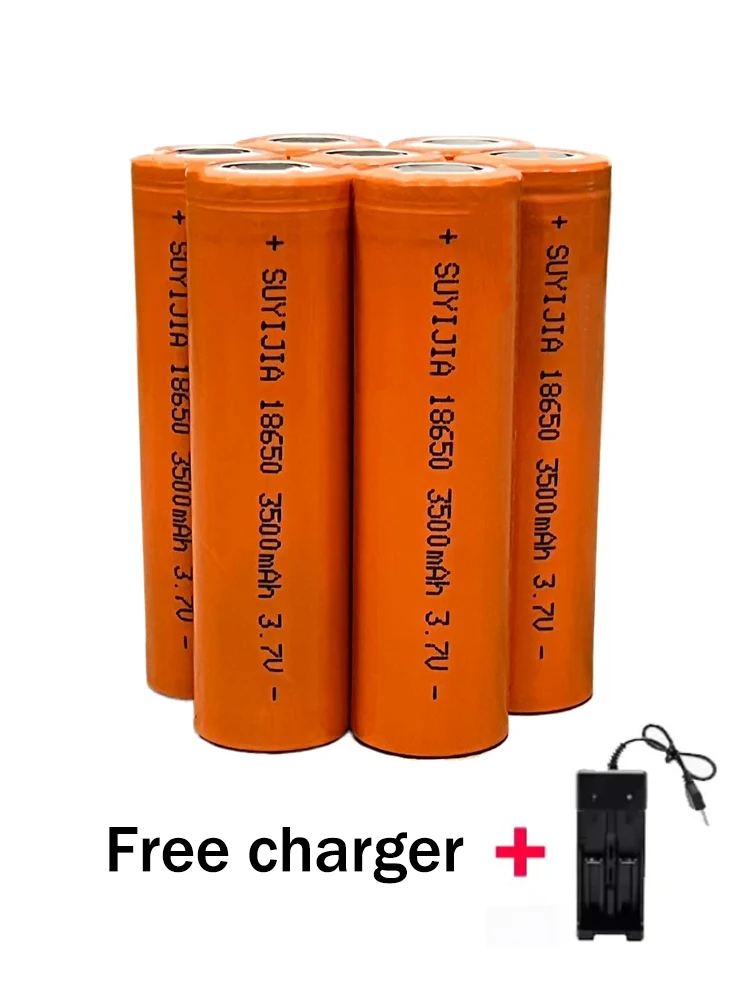 Batería Recargable 18650 de 3500 mAh, Batería de Iones de Litio de 3.7V para Puntero, Timbre, Linterna, con Cargador Incluido Batería Recargable 18650 de 3500 mAh, Batería de Iones de Litio de 3.7V para Puntero, Timbre, Linterna, con Cargador Incluido