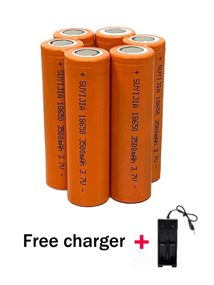 Batería Recargable 18650 de 3500 mAh, Batería de Iones de Litio de 3.7V para Puntero, Timbre, Linterna, con Cargador Incluido Batería Recargable 18650 de 3500 mAh, Batería de Iones de Litio de 3.7V para Puntero, Timbre, Linterna, con Cargador Incluido