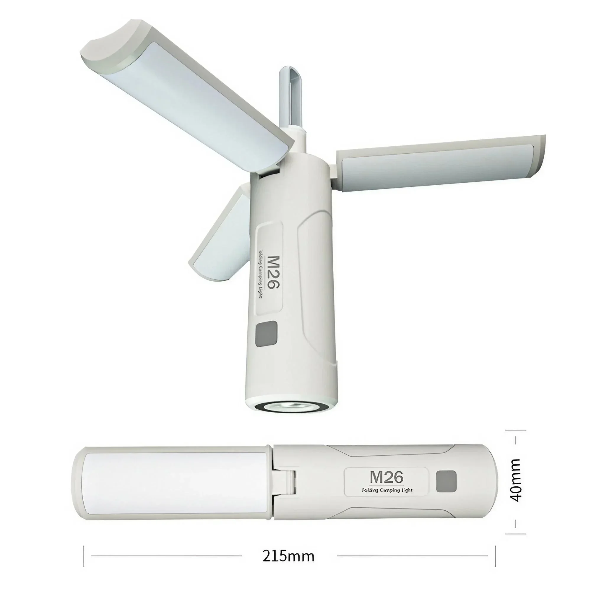 Linterna LED plegable con base magn&eacute;tica y funci&oacute;n de carga para tel&eacute;fonos, recargable por USB, port&aacute;til y con doble funci&oacute;n: luz de trabajo para acampar, ideal para senderismo, reparaciones, emergencia