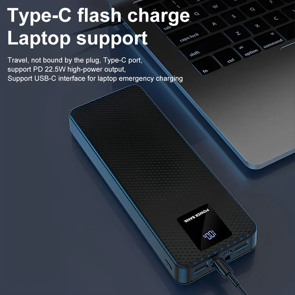 Estuche de almacenamiento de bater&iacute;a de 22,5 W + 15W, carcasa de Banco de energ&iacute;a de carga r&aacute;pida QC3.0, caja de Banco de energ&iacute;a magn&eacute;tica desmontable, 6x18650