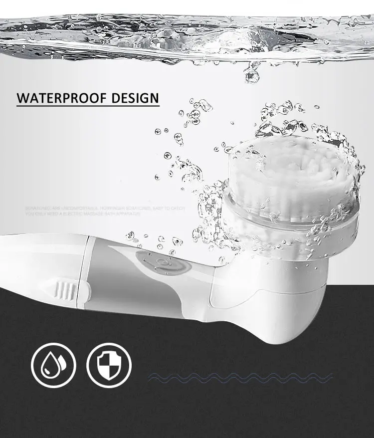 Cepillo de ba&ntilde;o el&eacute;ctrico 4 en 1, cepillo de limpieza corporal impermeable con mango largo, masaje, ducha en casa, sistema de Spa limpio, cuidado de la salud, nuevo