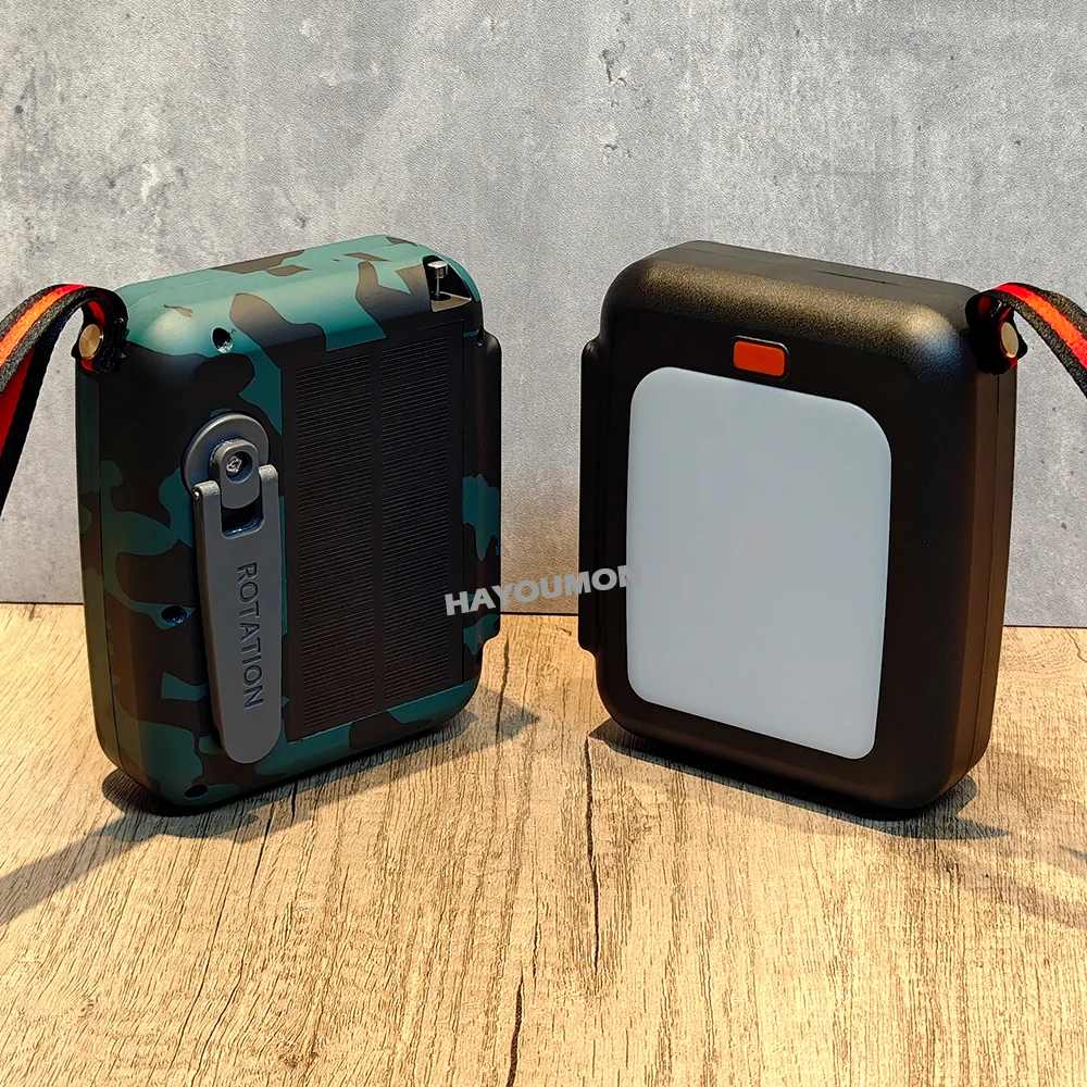 Radio Solar de emergencia port&aacute;til, manivela de carga, Banco de energ&iacute;a de 10000mAh, Radio multibanda FM, linterna LED, altavoz BT
