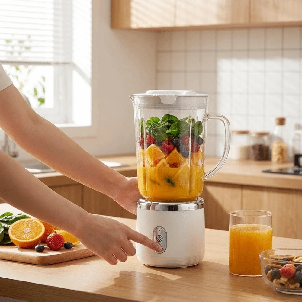 Exprimidor eléctrico de doble vaso, capacidad de 700Ml, cuchillas afiladas, exprimidor portátil, fácil de desmontar, tamaño compacto, licuadora para batidos, uso en gimnasio Exprimidor eléctrico de doble vaso, capacidad de 700Ml, cuchillas afiladas, exprimidor portátil, fácil de desmontar, tamaño compacto, licuadora para batidos, uso en gimnasio