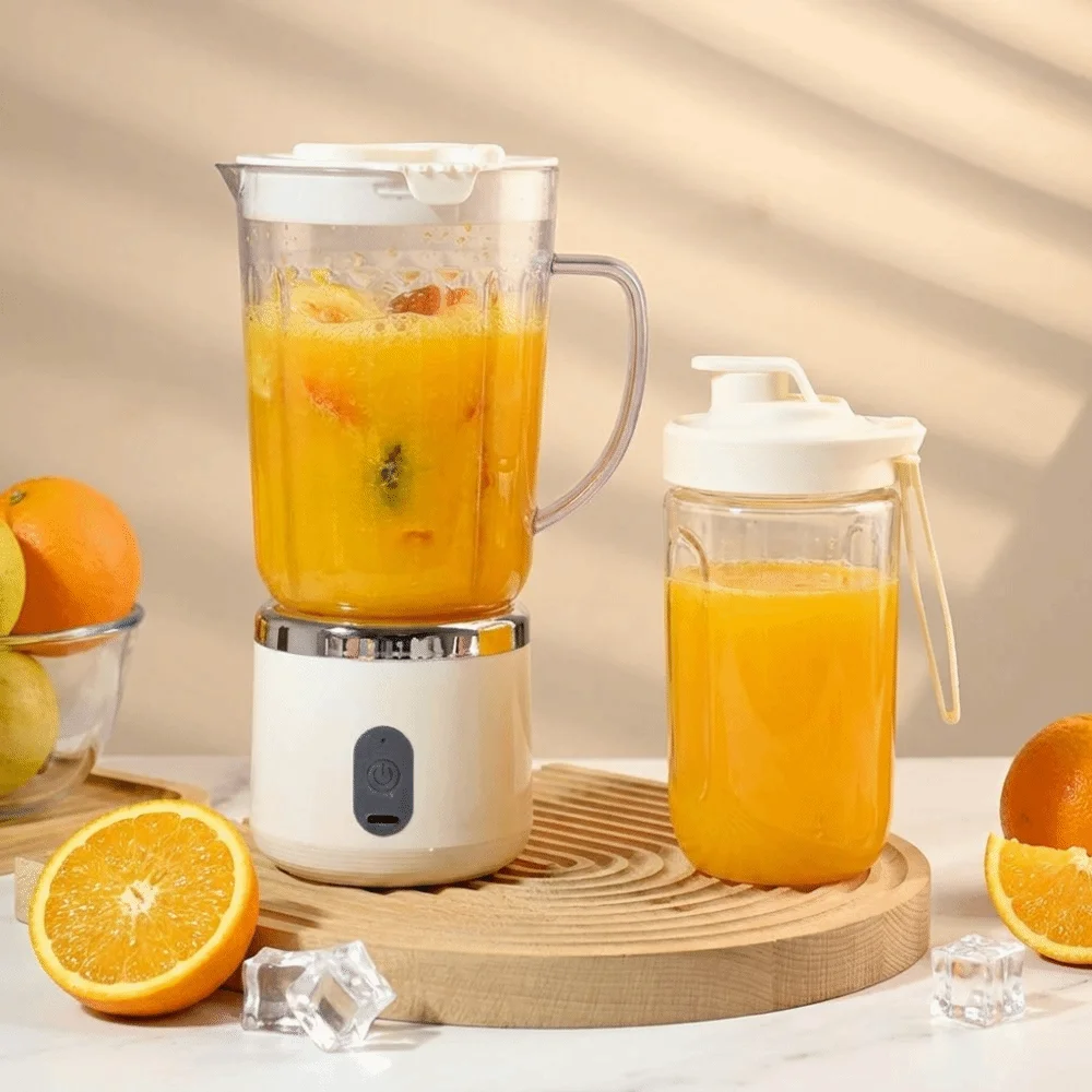 Exprimidor eléctrico de doble vaso, capacidad de 700Ml, cuchillas afiladas, exprimidor portátil, fácil de desmontar, tamaño compacto, licuadora para batidos, uso en gimnasio Exprimidor eléctrico de doble vaso, capacidad de 700Ml, cuchillas afiladas, exprimidor portátil, fácil de desmontar, tamaño compacto, licuadora para batidos, uso en gimnasio