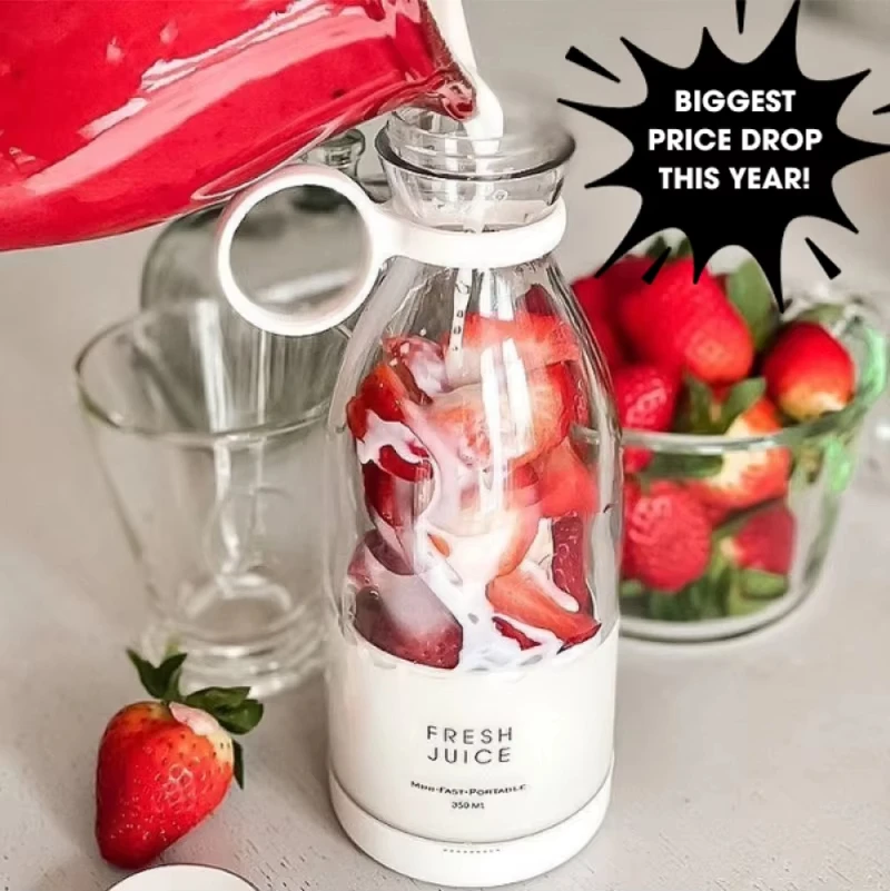 Licuadora El&eacute;ctrica de 420 ml, Mini Licuadora para Botellas de Vino, Mezcladora de Frutas con 6 Cuchillas, Vaso Licuadora Recargable, Licuadora Port&aacute;til Peque&ntilde;a para el Hogar