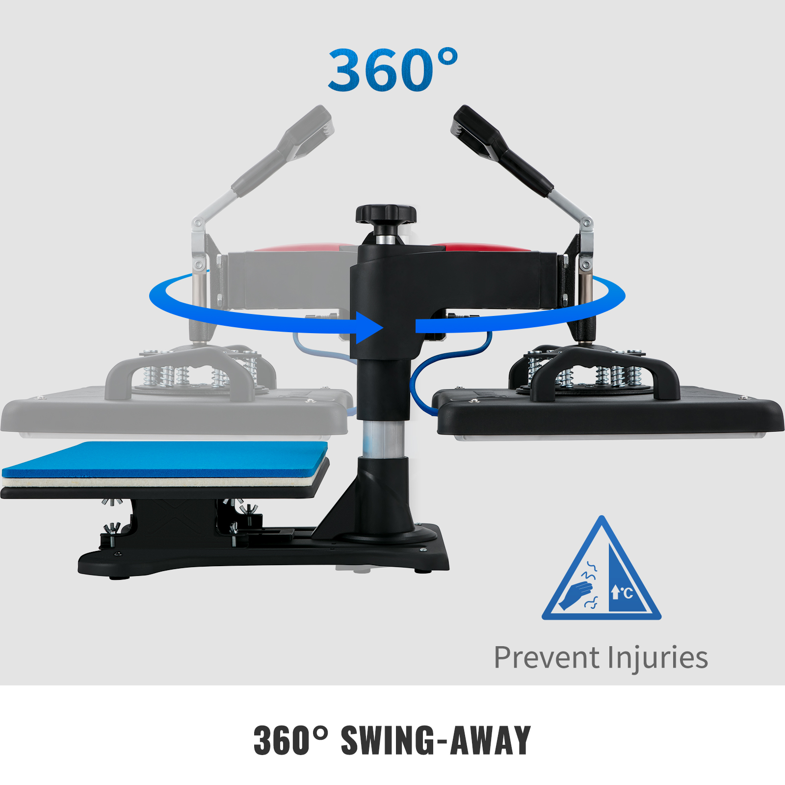 SucceBuy-m&aacute;quina de prensado en caliente 5 en 1, impresora de transferencia por sublimaci&oacute;n de concha de 12x15 pulgadas, Control Digital preciso de temperatura