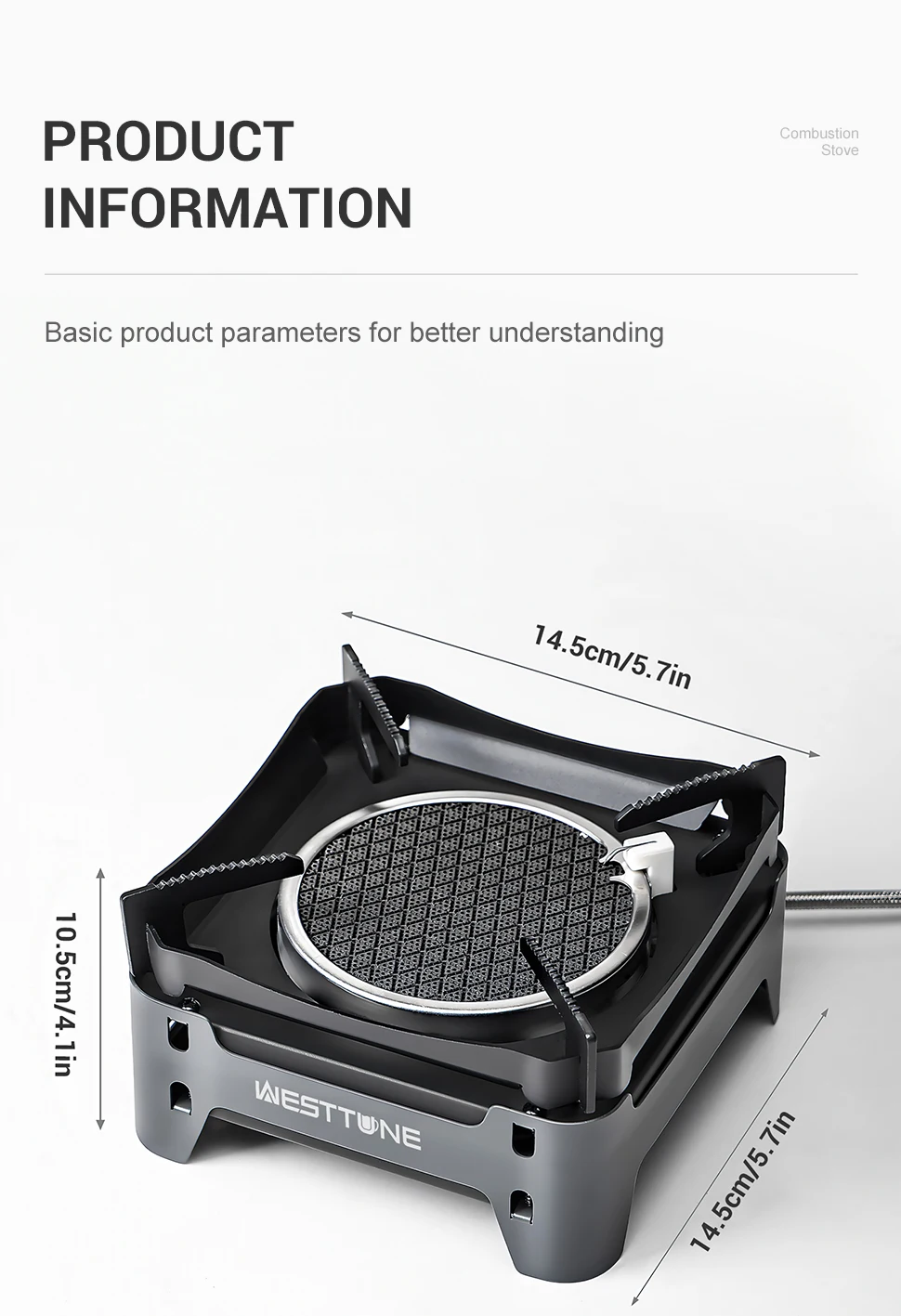 WESTTUNE Estufa de combusti&oacute;n infrarroja para exteriores Quemador de cocina port&aacute;til Estufa de gas de 3600 W con encendido electr&oacute;nico para camping Picnic