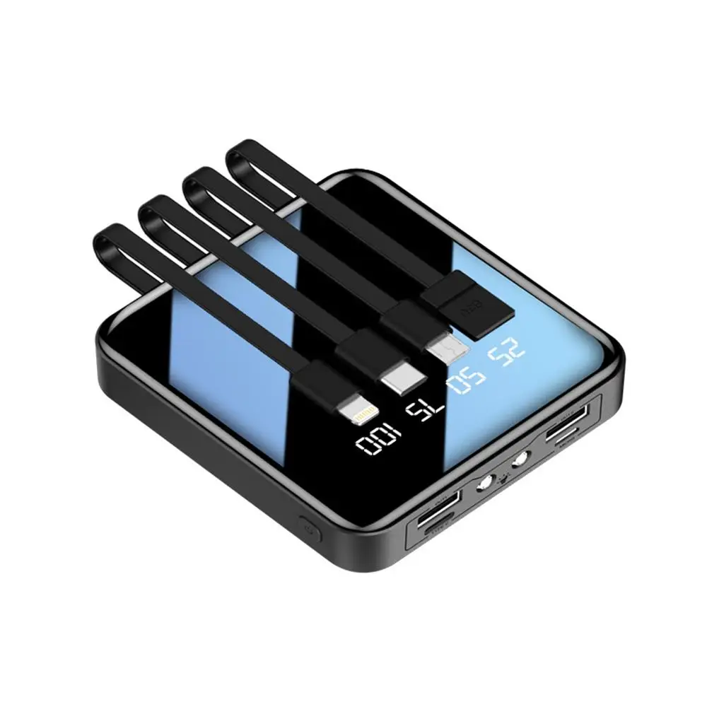 Caja de cargador de bater&iacute;a 3*18650, Kits de bricolaje port&aacute;tiles, caja de Banco de energ&iacute;a de 5W con pantalla LCD, luz Led, 4 cables de carga para cargador de tel&eacute;fono