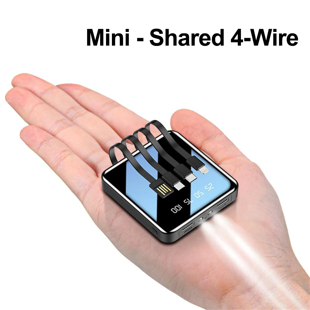 Caja de cargador de bater&iacute;a 3*18650, Kits de bricolaje port&aacute;tiles, caja de Banco de energ&iacute;a de 5W con pantalla LCD, luz Led, 4 cables de carga para cargador de tel&eacute;fono