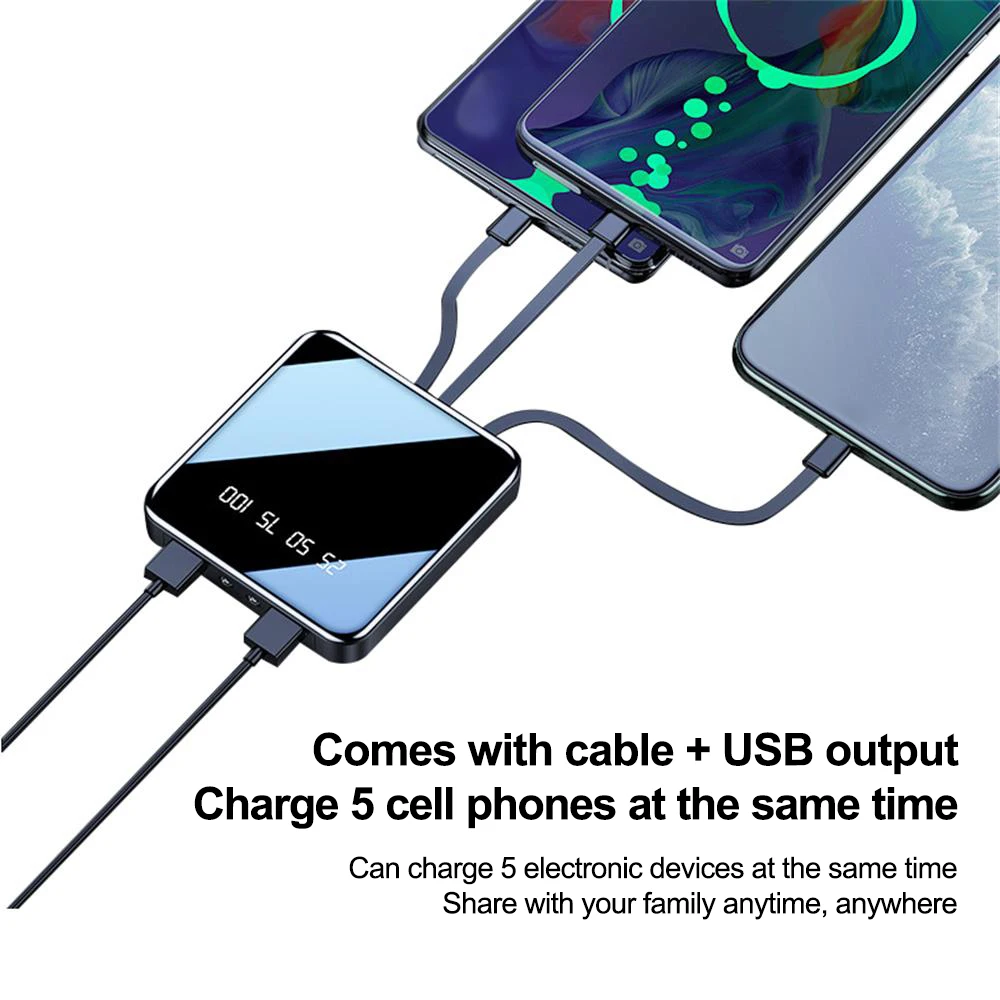 Caja de cargador de bater&iacute;a 3*18650, Kits de bricolaje port&aacute;tiles, caja de Banco de energ&iacute;a de 5W con pantalla LCD, luz Led, 4 cables de carga para cargador de tel&eacute;fono