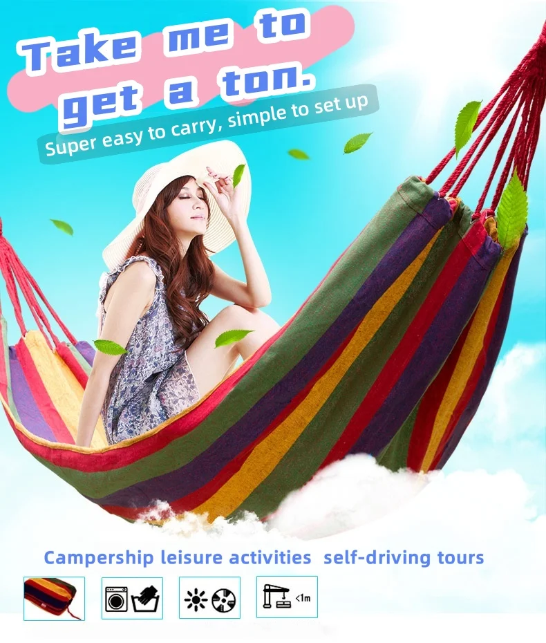 Hamaca port&aacute;til para acampar, cama colgante ligera para exteriores, ideal para jard&iacute;n, viajes, playa, senderismo.