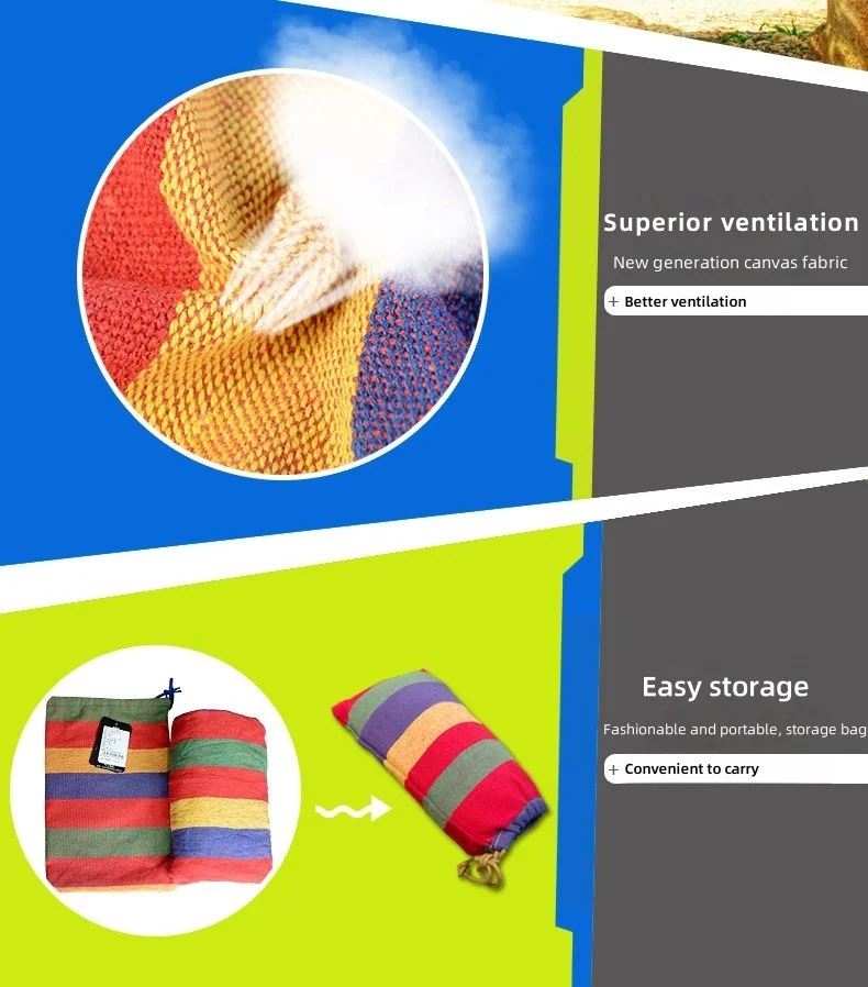 Hamaca port&aacute;til para acampar, cama colgante ligera para exteriores, ideal para jard&iacute;n, viajes, playa, senderismo.