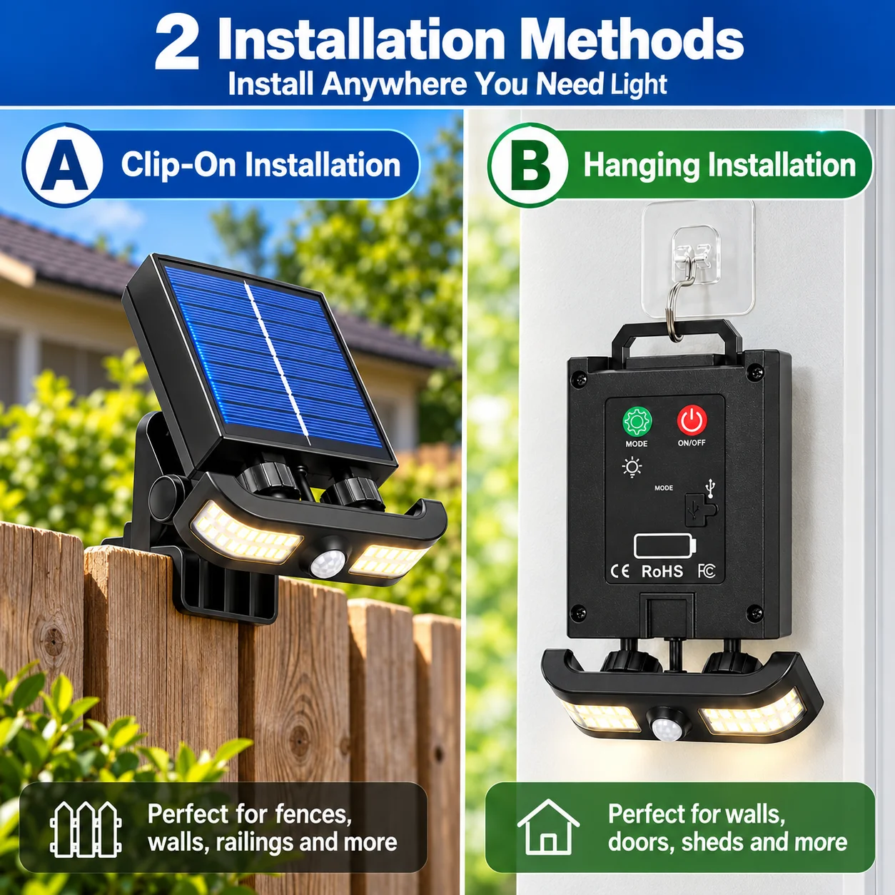 1 paquete de luces solares inteligentes con sensor de movimiento, resistentes al agua (IP55), con 3 modos de funcionamiento, ideales para interiores, exteriores, jardines, garajes, acampadas y como lá 1 paquete de luces solares inteligentes con sensor de movimiento, resistentes al agua (IP55), con 3 modos de funcionamiento, ideales para interiores, exteriores, jardines, garajes, acampadas y como lá