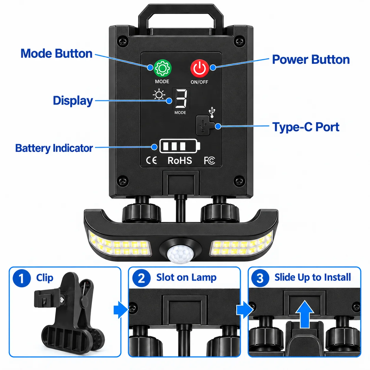 1 paquete de luces solares inteligentes con sensor de movimiento, resistentes al agua (IP55), con 3 modos de funcionamiento, ideales para interiores, exteriores, jardines, garajes, acampadas y como lá 1 paquete de luces solares inteligentes con sensor de movimiento, resistentes al agua (IP55), con 3 modos de funcionamiento, ideales para interiores, exteriores, jardines, garajes, acampadas y como lá
