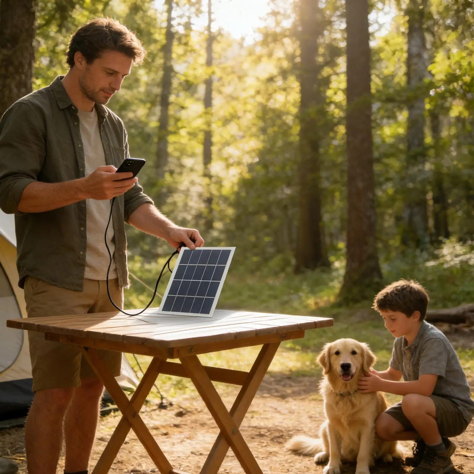 Panel Solar plegable de 15W, impermeable, para exteriores, senderismo y Camping, bater&iacute;a port&aacute;til, Banco de carga para tel&eacute;fono m&oacute;vil, Panel de carga