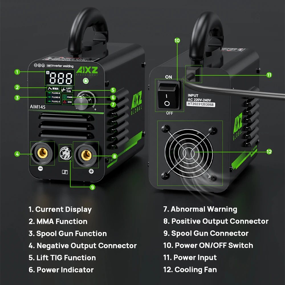AIXZ 145A 3 en 1 máquina de soldadura elevador TIG/ARC MMA soldadores MINI IGBT soldadura inversor con pistola de carrete herramienta de soldadura portátil para el hogar AIXZ 145A 3 en 1 máquina de soldadura elevador TIG/ARC MMA soldadores MINI IGBT soldadura inversor con pistola de carrete herramienta de soldadura portátil para el hogar